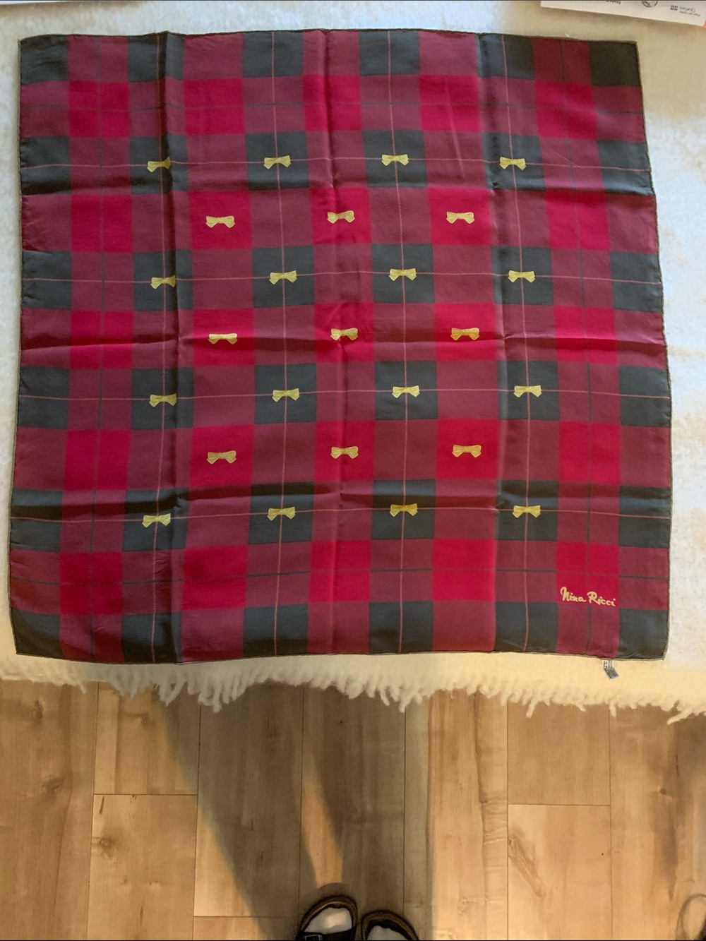 Nina Ricci Plaid silk scarf made in Italy